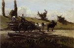 Писсарро Повозка с деревьями 1863г